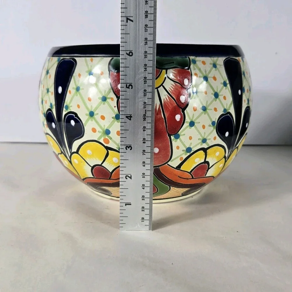 Talavera Planter 9 X 6 Inches Tall Hand Painted Mexican Art